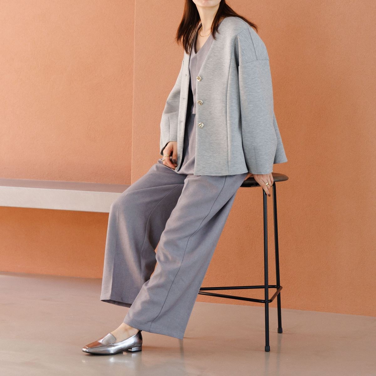 【WEB限定デザイン】メタルアクセントローファー/640009