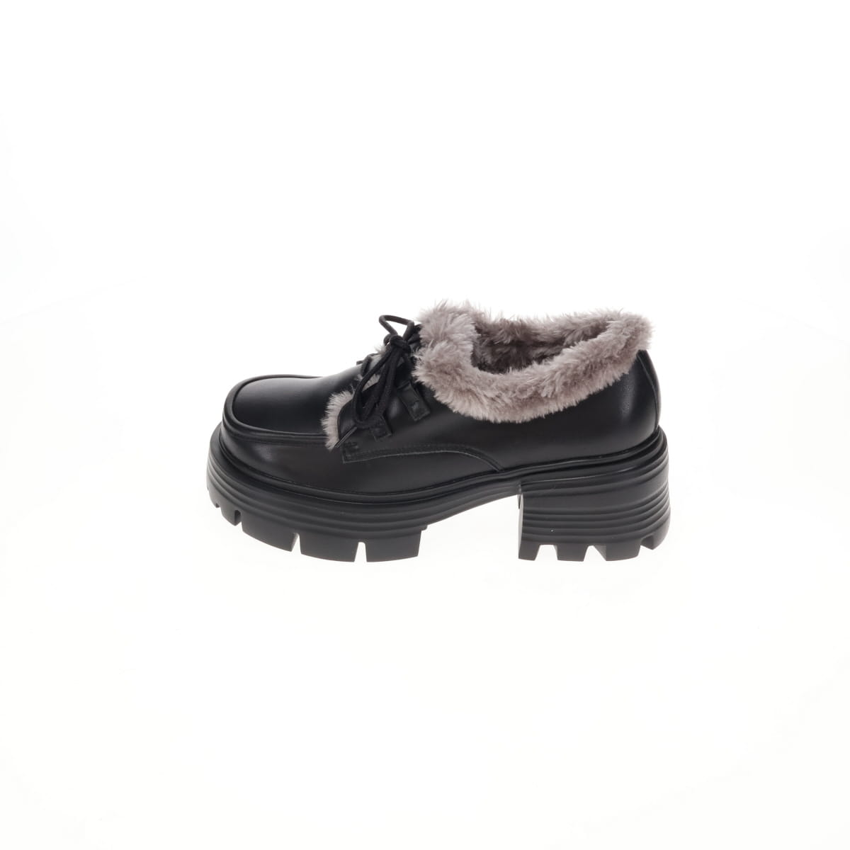【26AW/WEB限定デザイン】ファーデザインレースアップシューズ/640019