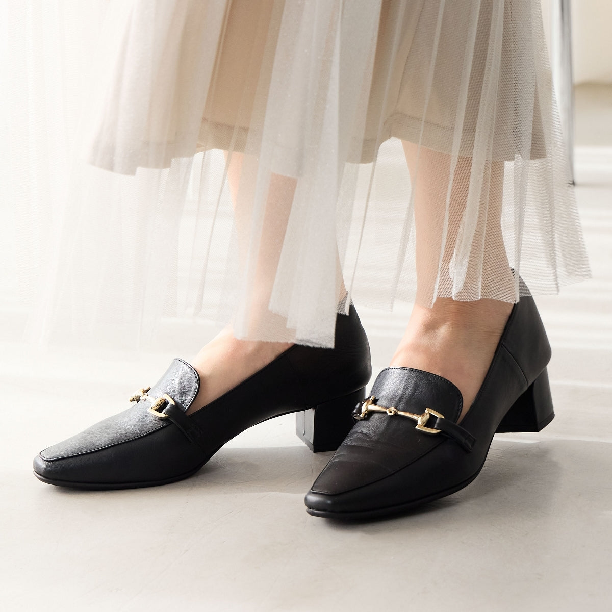 【SALE】ヒールバブーシュビットローファー/641101