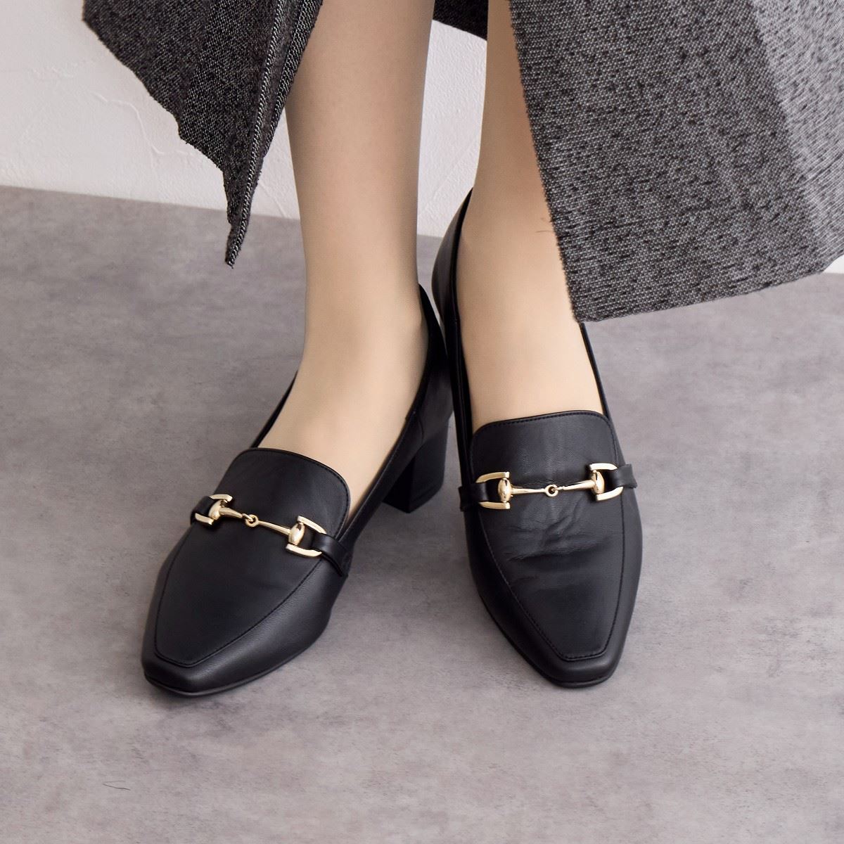 【SALE】ヒールバブーシュビットローファー/641101
