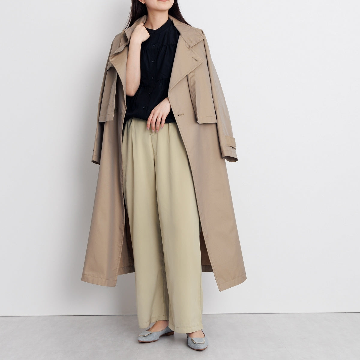 【SALE】スクエアバックルフラットパンプス/641102