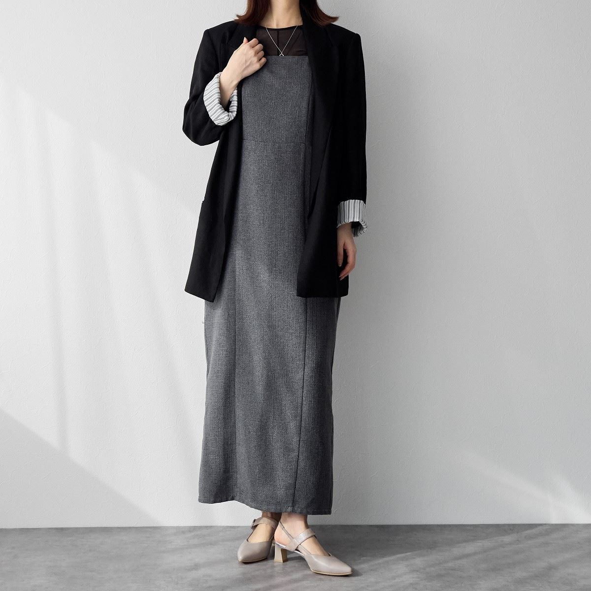 【SALE】ポインテッドトゥバックストラップパンプス/641236