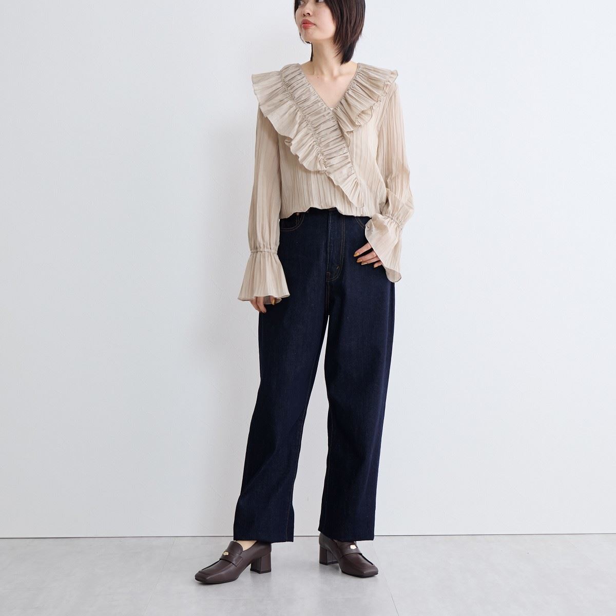 【SALE】コインディティールヒールローファー/641315