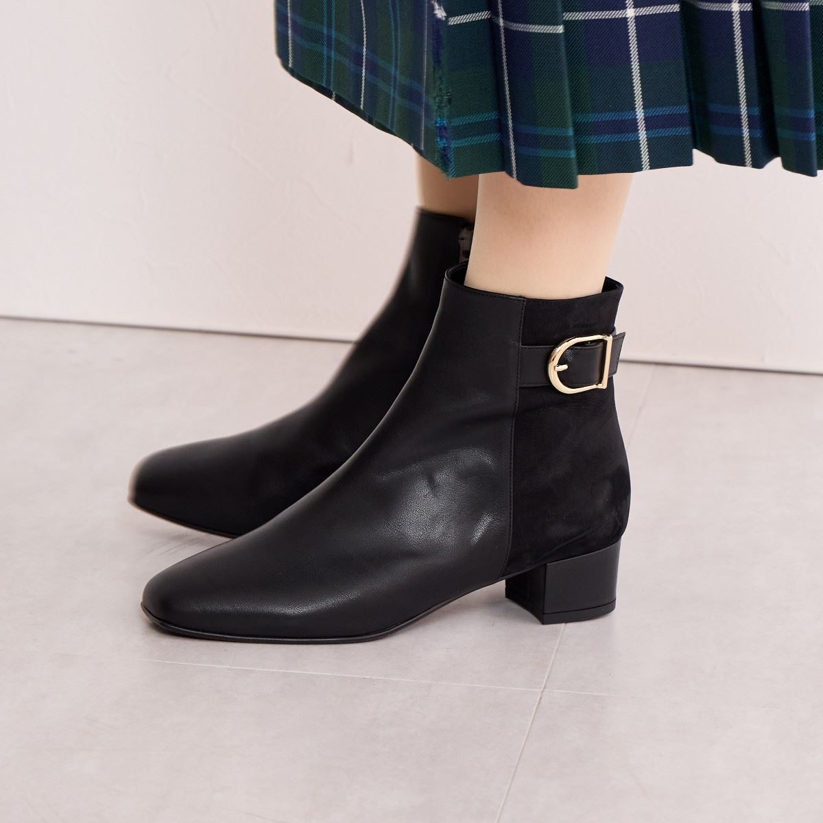 【SALE】サイドバックルショートブーツ/641407