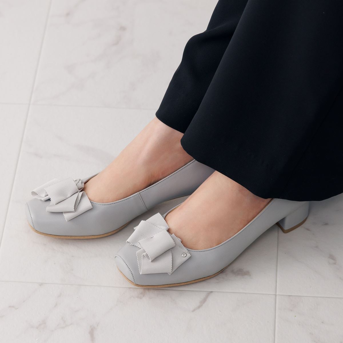 【SALE】ボリュームリボンパンプス/643108
