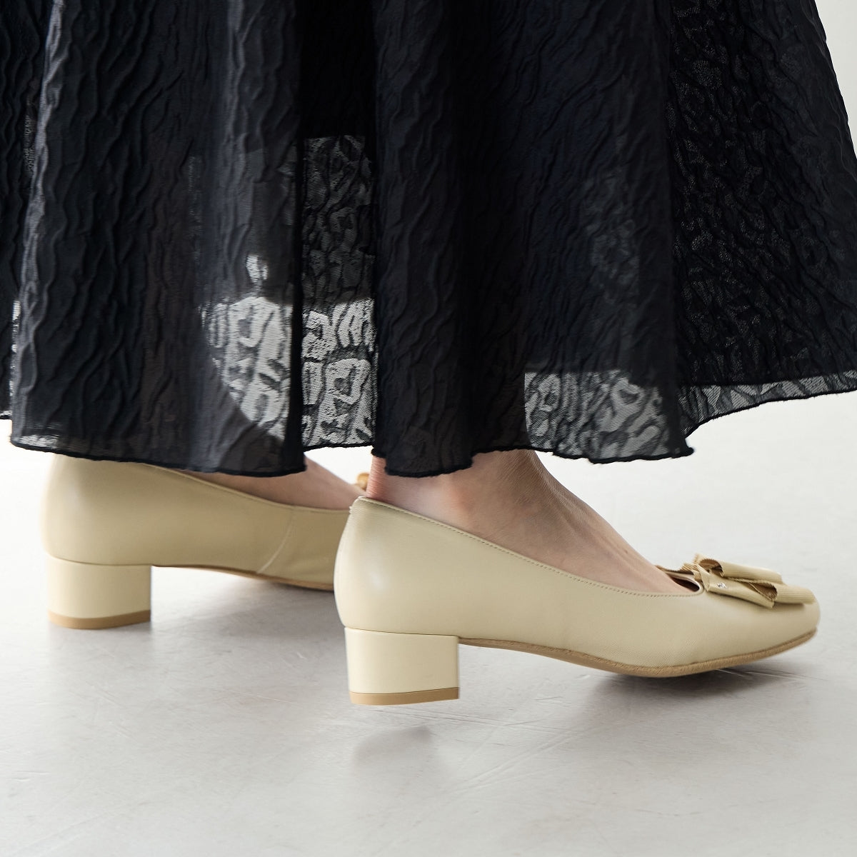 【SALE】ボリュームリボンパンプス/643304