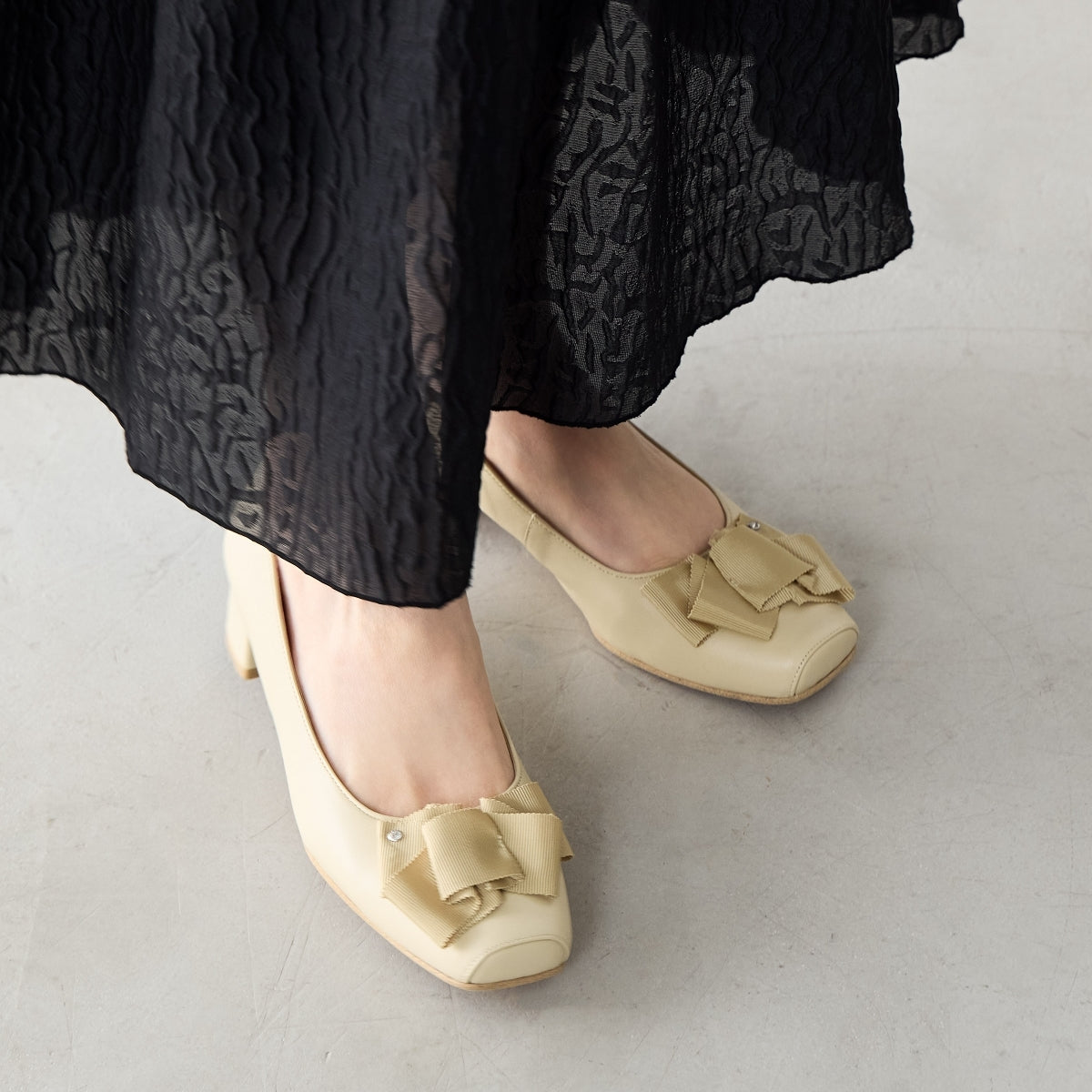 【SALE】ボリュームリボンパンプス/643304