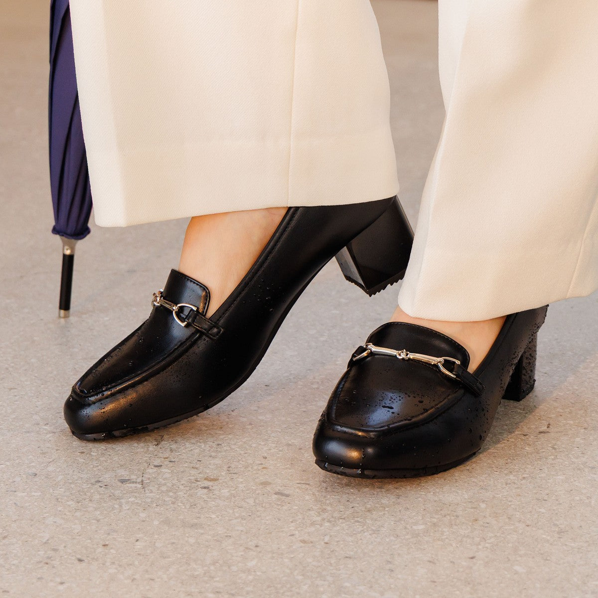 耐水】ヒールアップビットレインローファー/644103