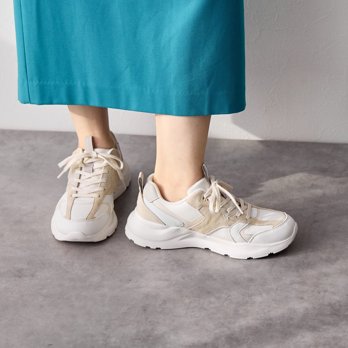 【SALE】異素材コンビスニーカー/647102
