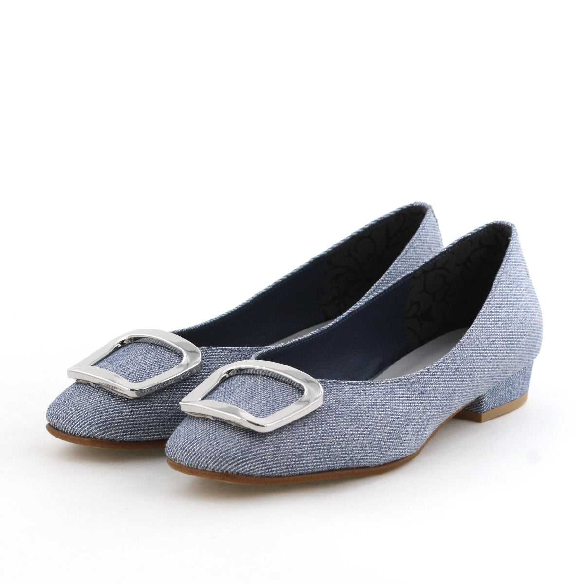 【SALE】スクエアバックルローヒールパンプス/751110