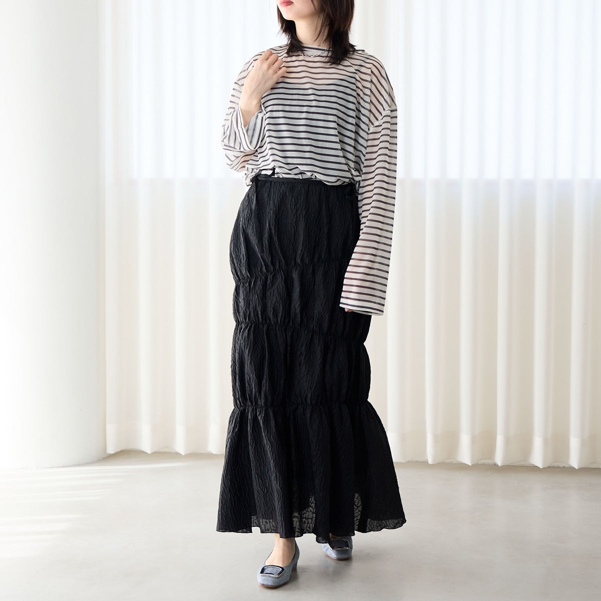 【SALE】スクエアバックルローヒールパンプス/751110