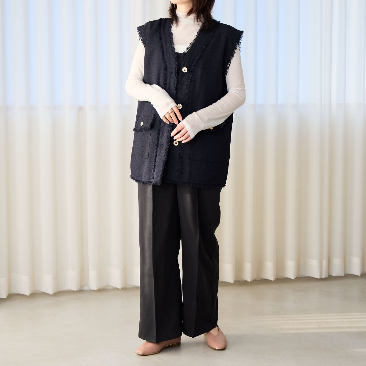 【SALE】メタルラインVカットパンプス/751113
