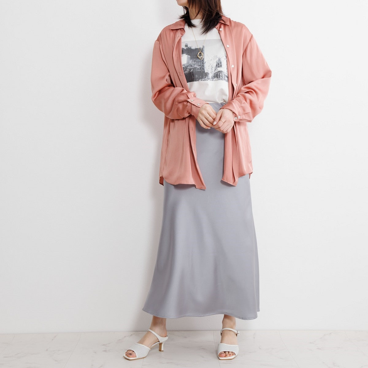 【SALE】パンチングレザーヒールミュールサンダル/651218