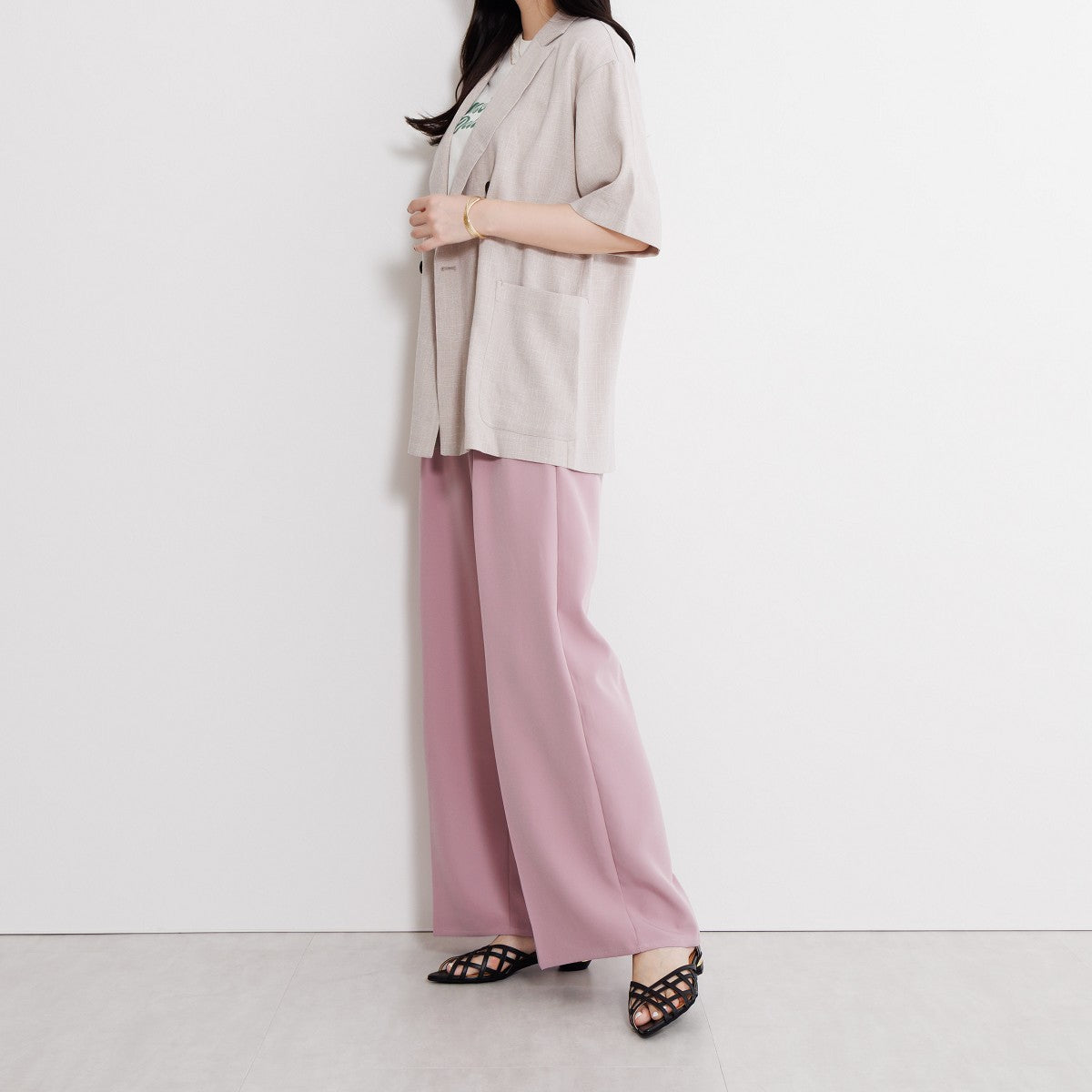 【SALE】ラティスストラップミュールサンダル/651221
