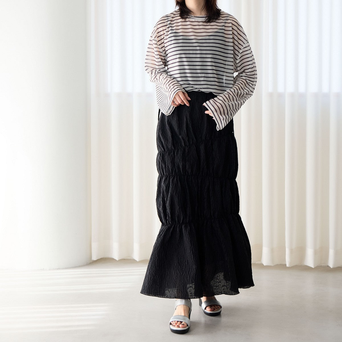 【SALE】ゴムベルトウェッジヒールサンダル/651224