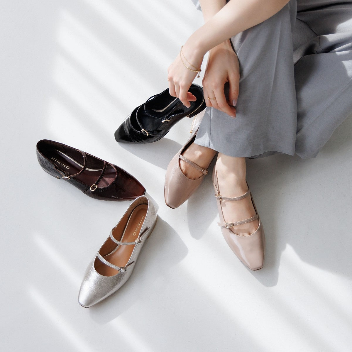 【26SS新色追加】ダブルベルトローヒールメリージェーンパンプス/651313