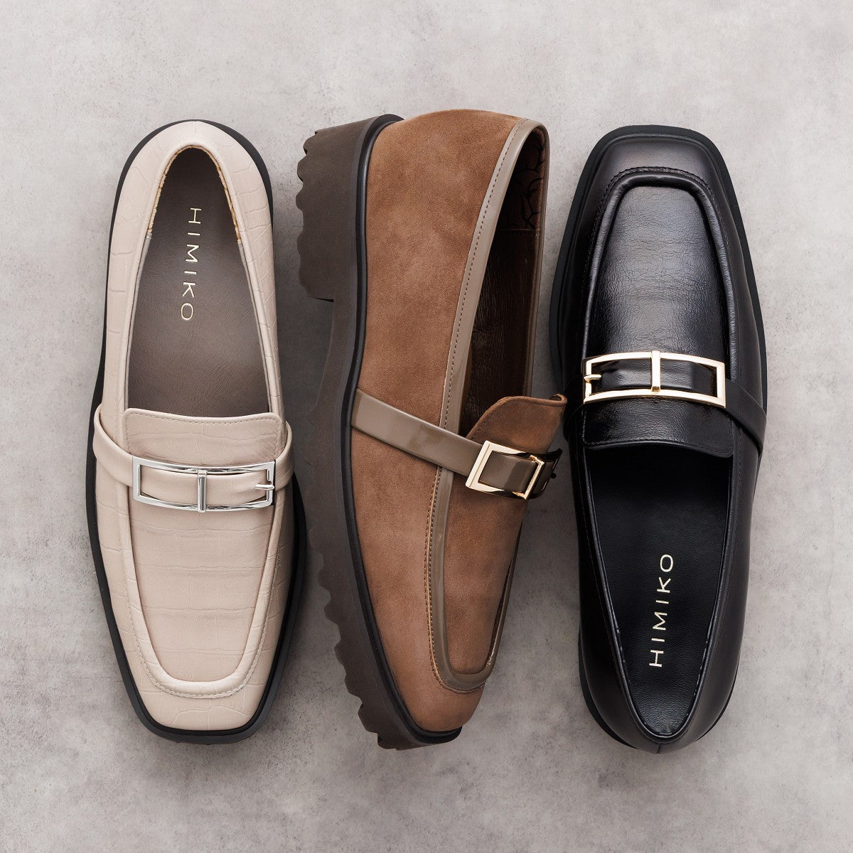 【25AW】トラックソールスクエアバックルローファー/651321