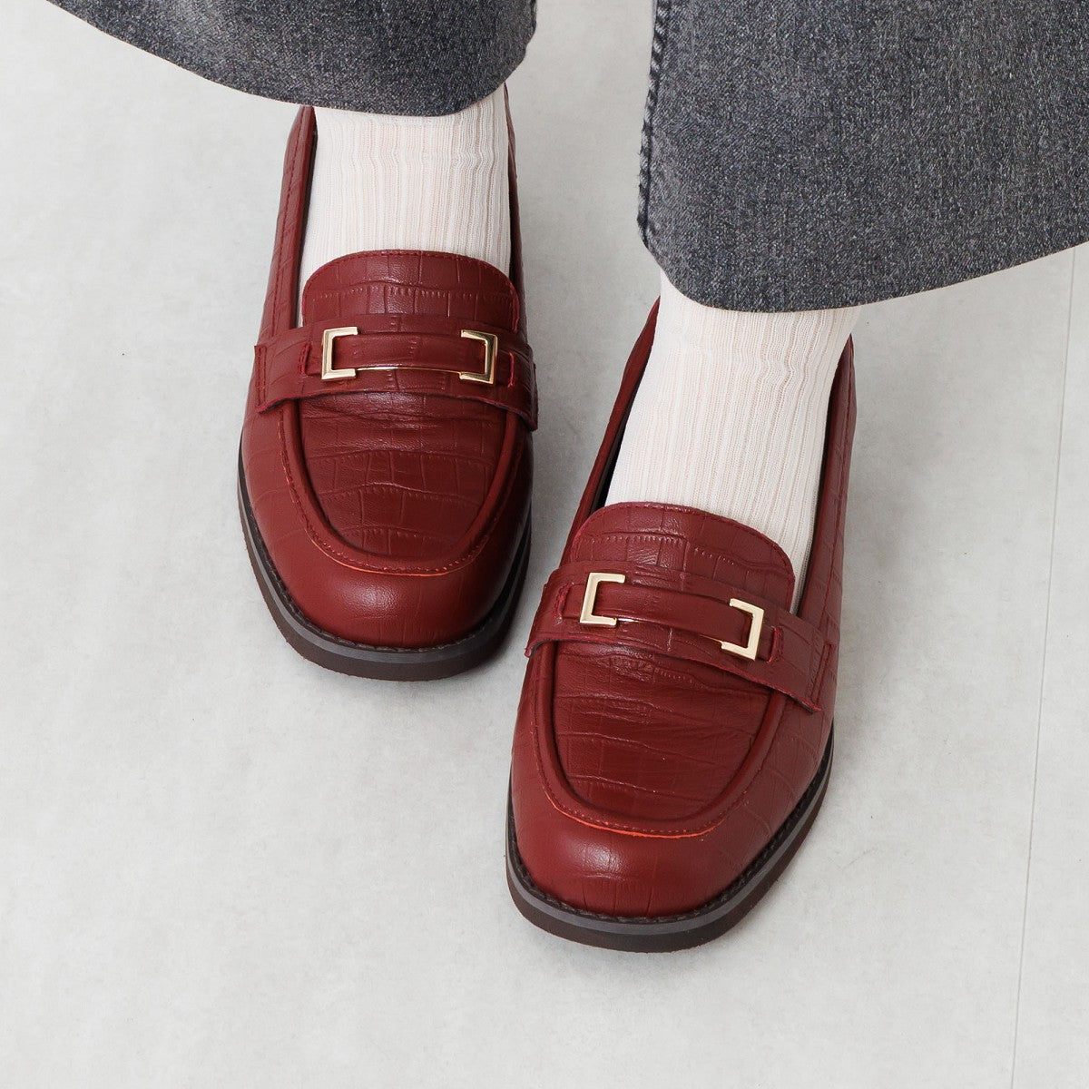 【25AW】スクエアメタルパーツローファー/651327