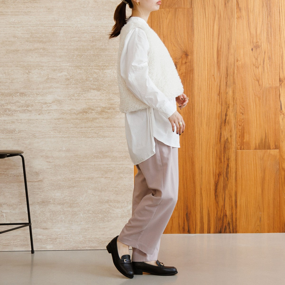 【特別価格】スクエアメタルパーツローファー/651327