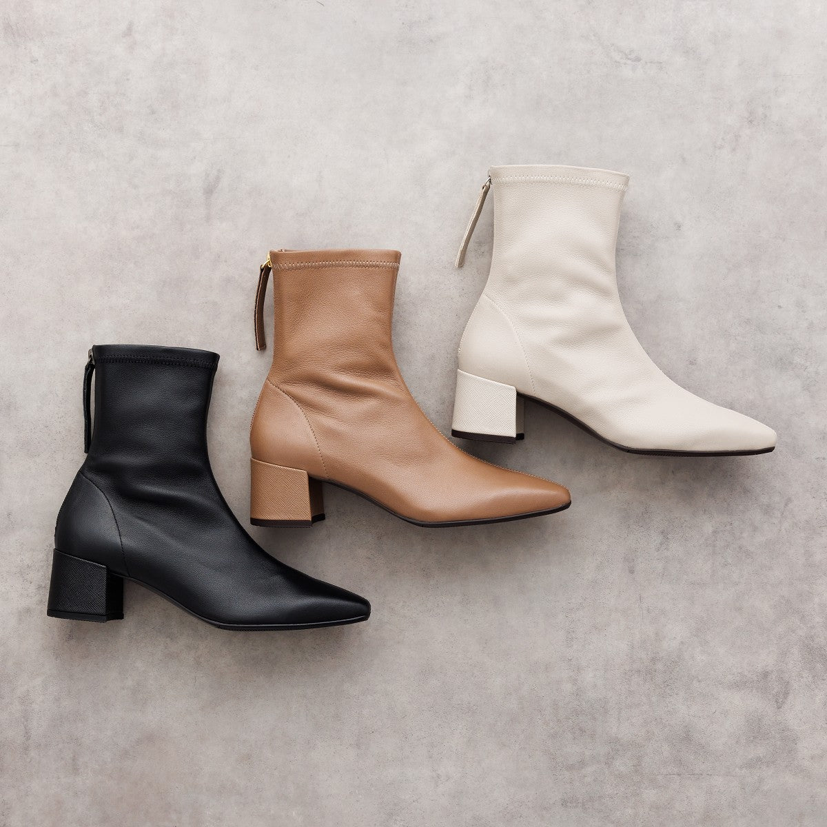 【25AW】バックジップヒールストレッチブーツ/651404