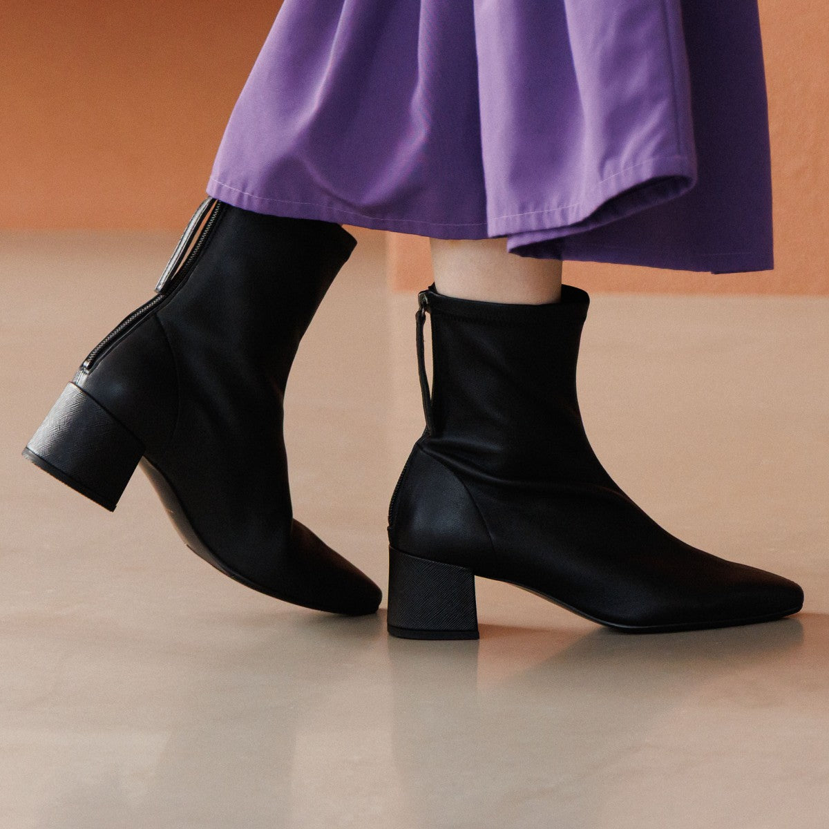 【25AW】バックジップヒールストレッチブーツ/651404