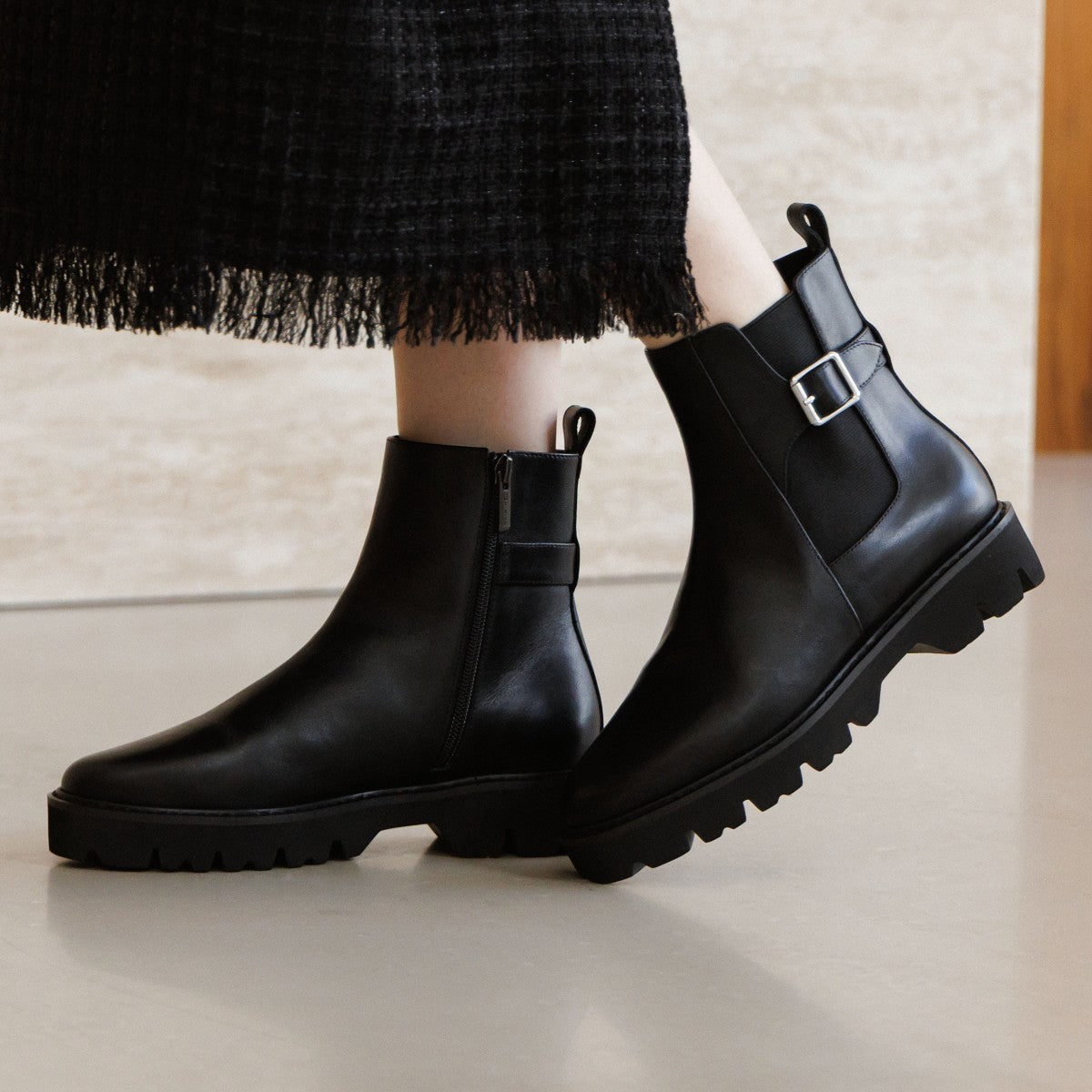 【25AW】トラックソールサイドゴアベルトブーツ/651406