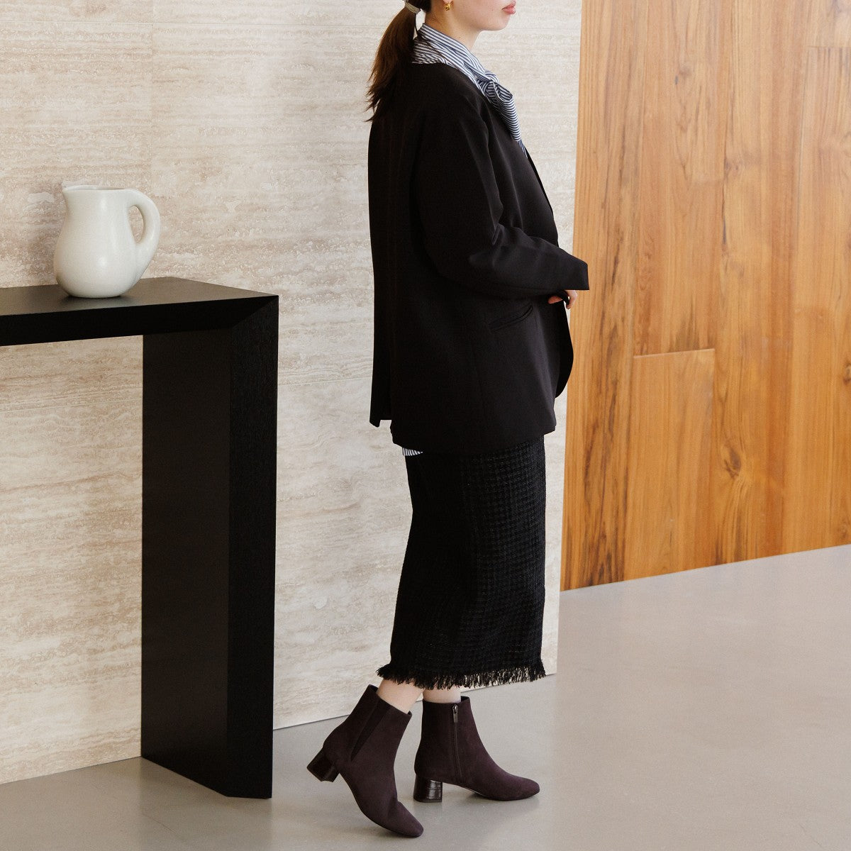 【25AW】スクエアトゥサイドゴアブーツ/651411