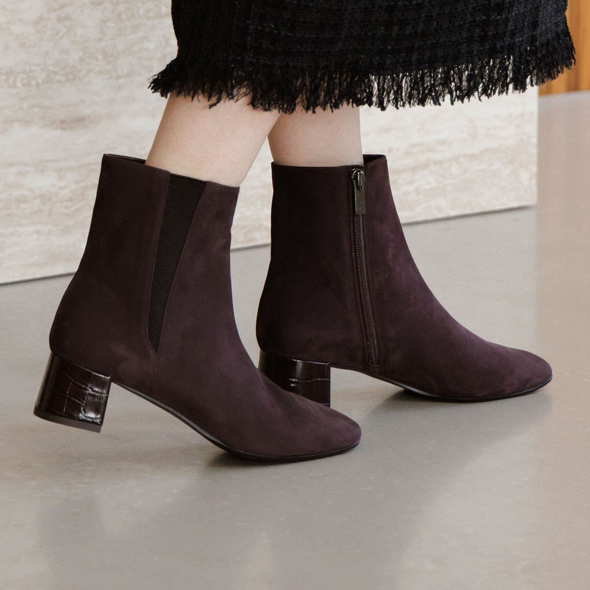 【25AW】スクエアトゥサイドゴアブーツ/651411