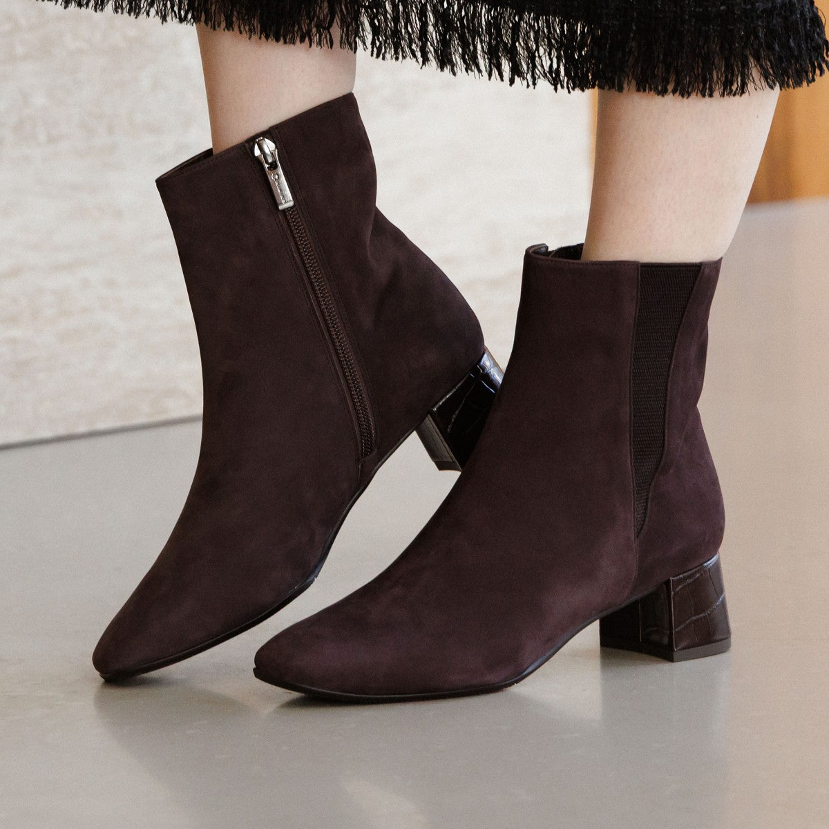 【25AW】スクエアトゥサイドゴアブーツ/651411