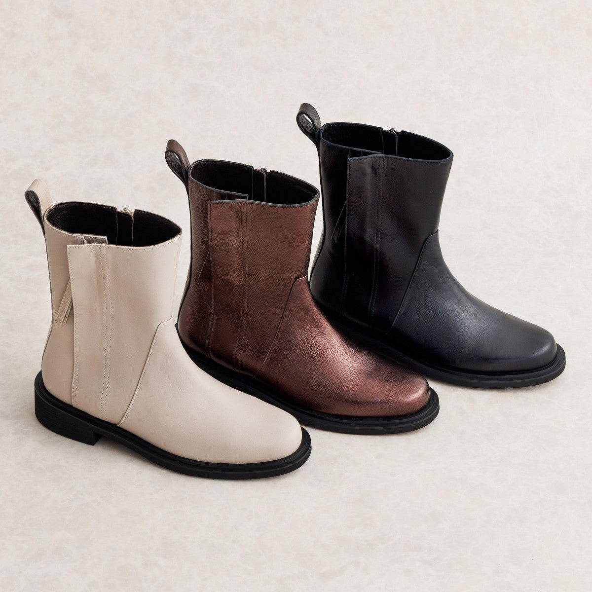 【25AW】サイドジップミドルブーツ/651414