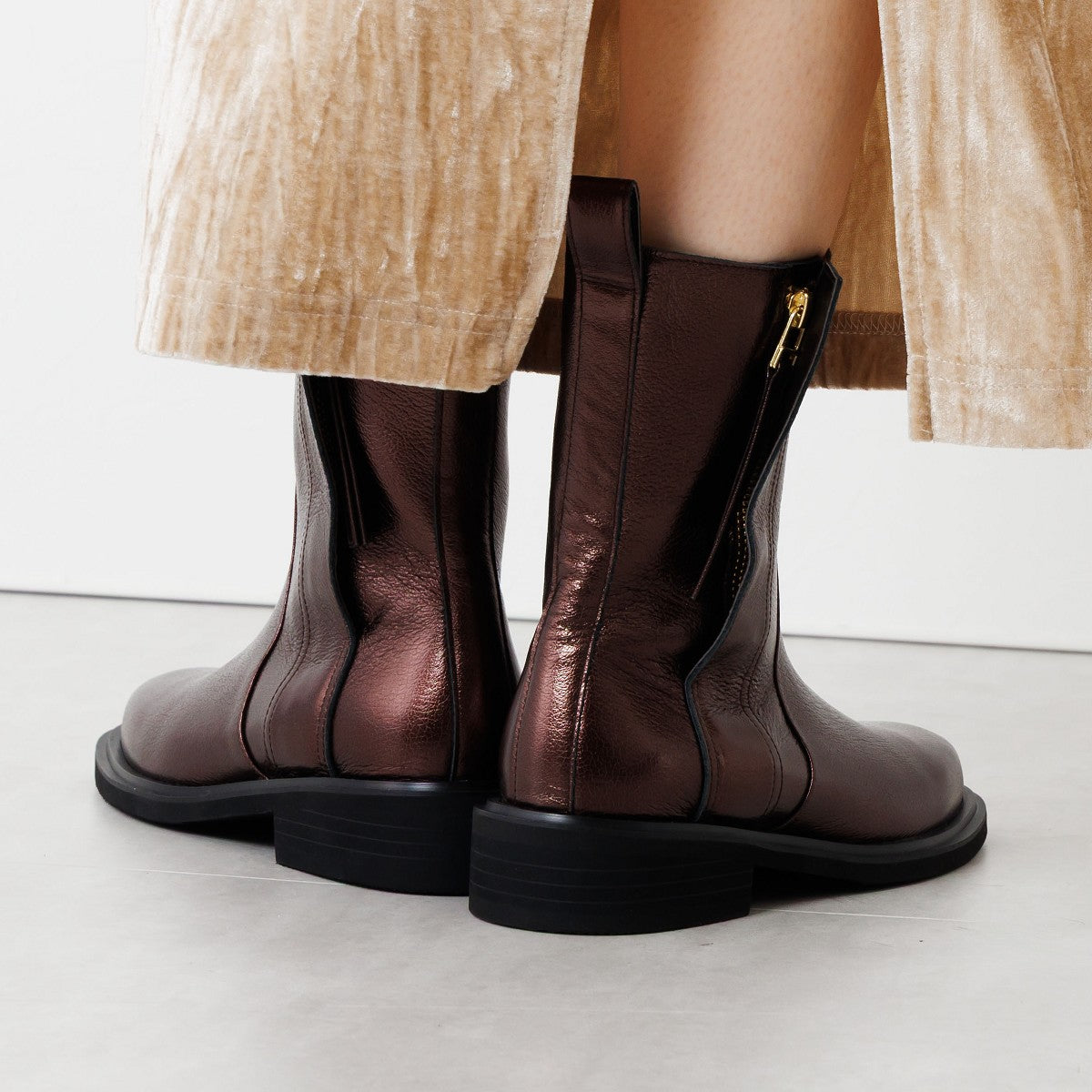 【25AW】サイドジップミドルブーツ/651414