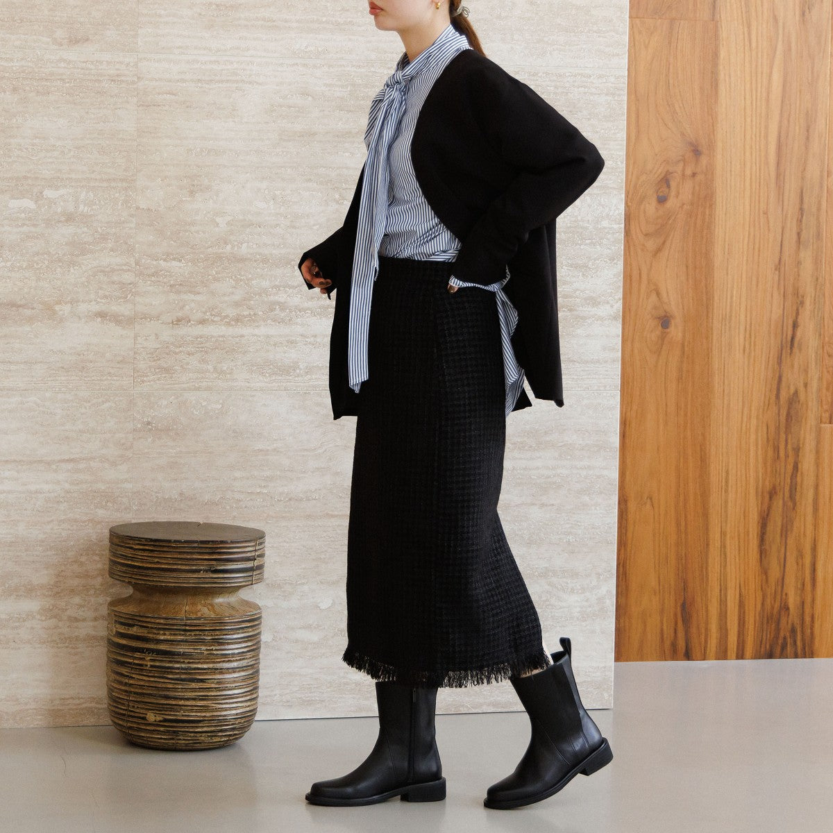 【25AW】サイドジップミドルブーツ/651414