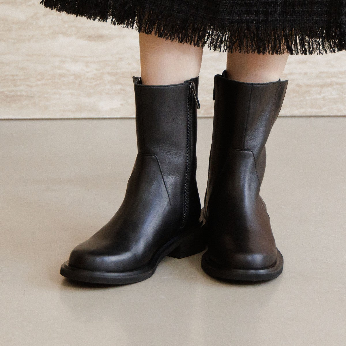 【25AW】サイドジップミドルブーツ/651414