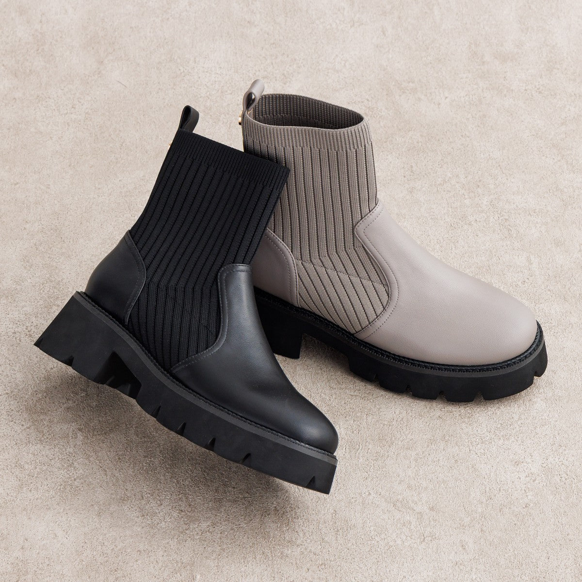【25AW】トラックソールリブニットブーツ/651419