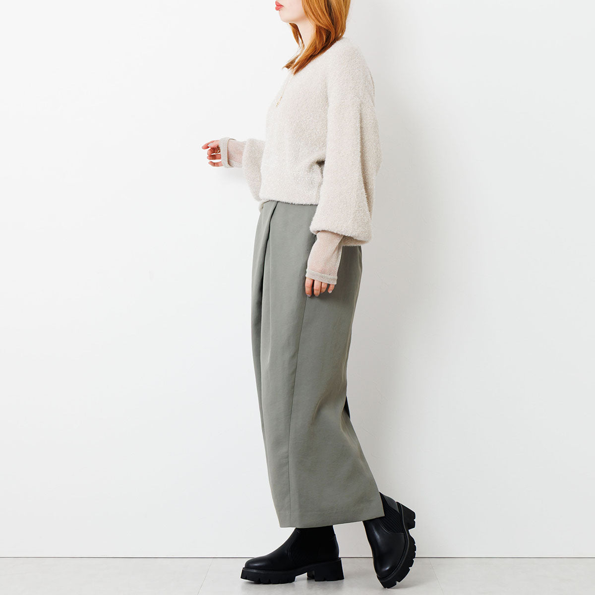 【25AW】トラックソールリブニットブーツ/651419