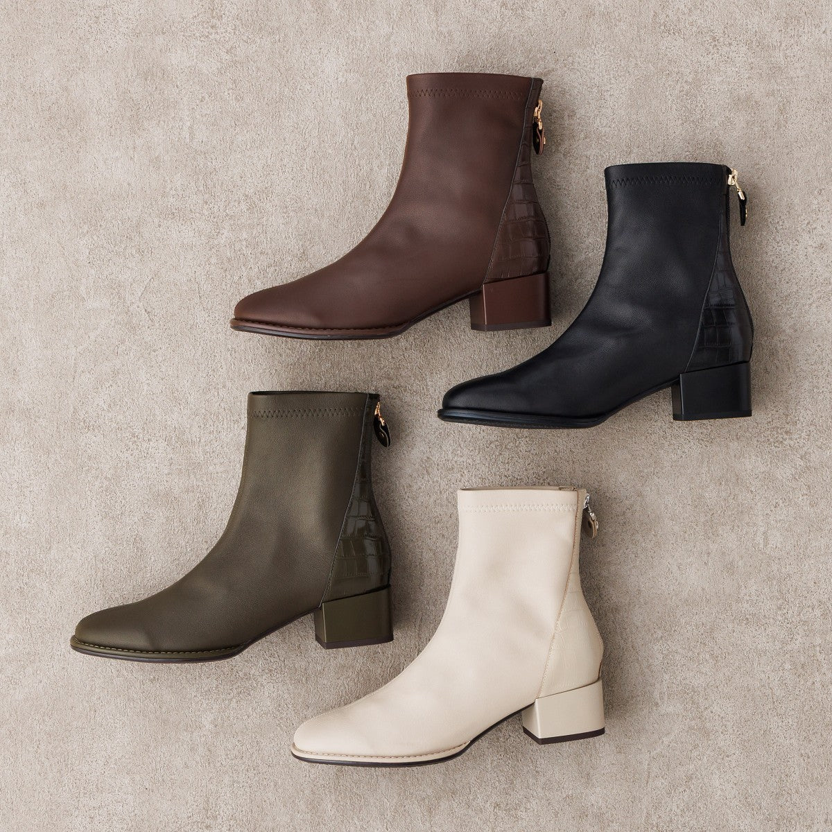 《再入荷/12月中旬入荷予定》【25AW】型押しコンビストレッチブーツ/651420