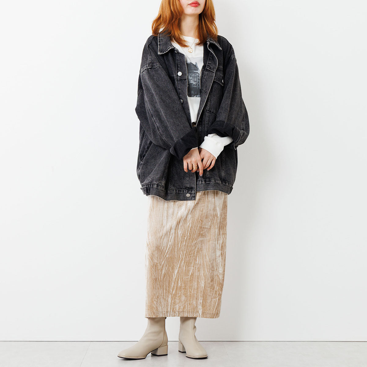 《再入荷/12月中旬入荷予定》【25AW】型押しコンビストレッチブーツ/651420