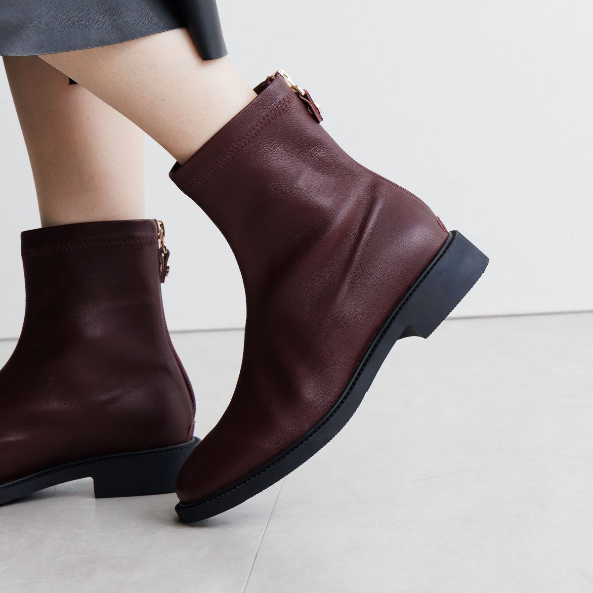 再値下げ】ラウンドトゥストレッチブーツ/651422