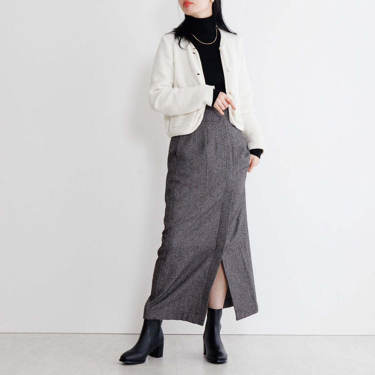 【SALE】チャンキーヒールストレッチブーツ/651423