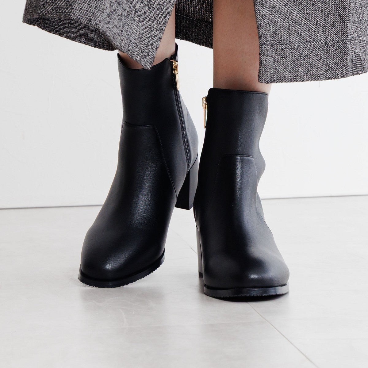 《予約/11月下旬頃入荷予定》チャンキーヒールストレッチブーツ/651423