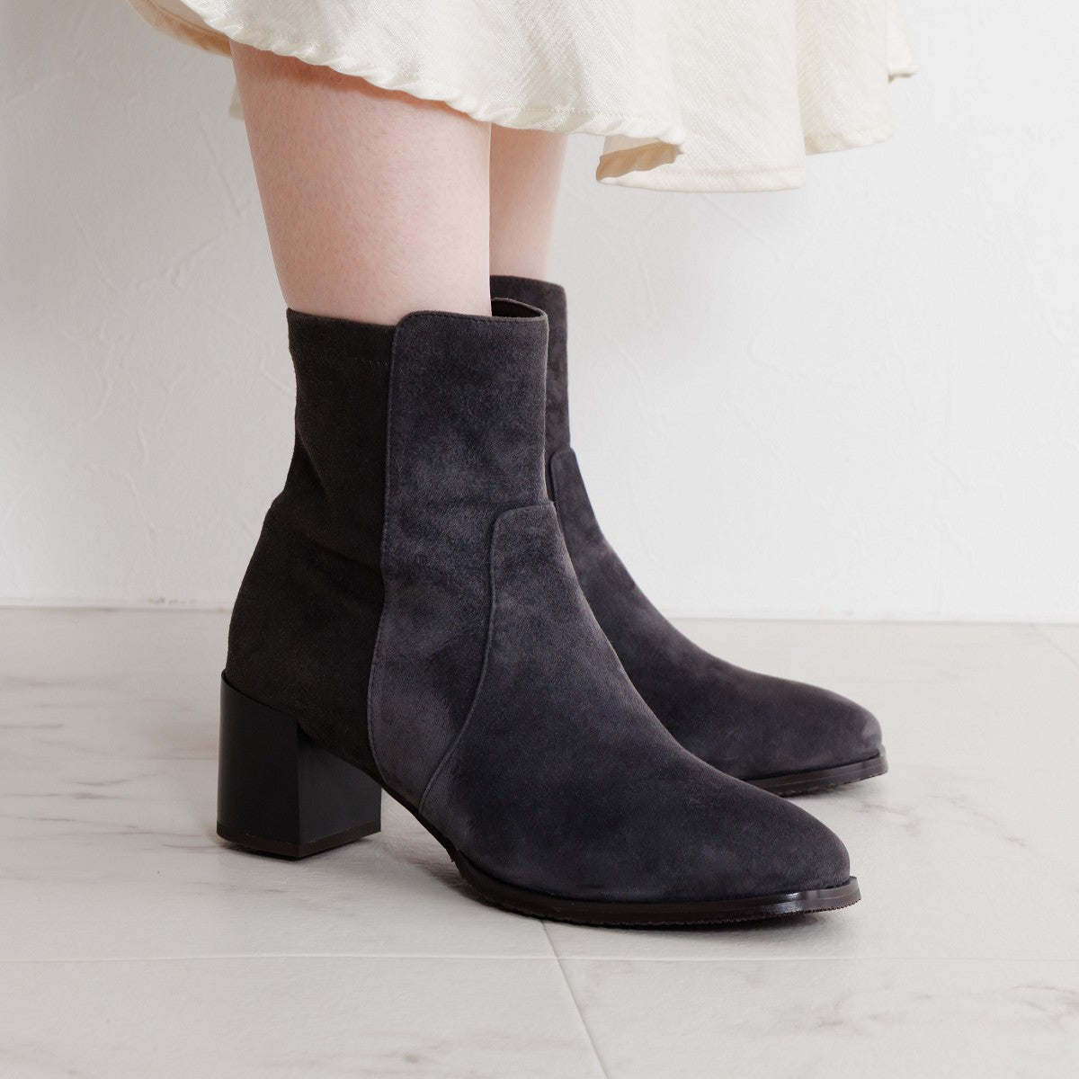 【SALE】チャンキーヒールストレッチブーツ/651423