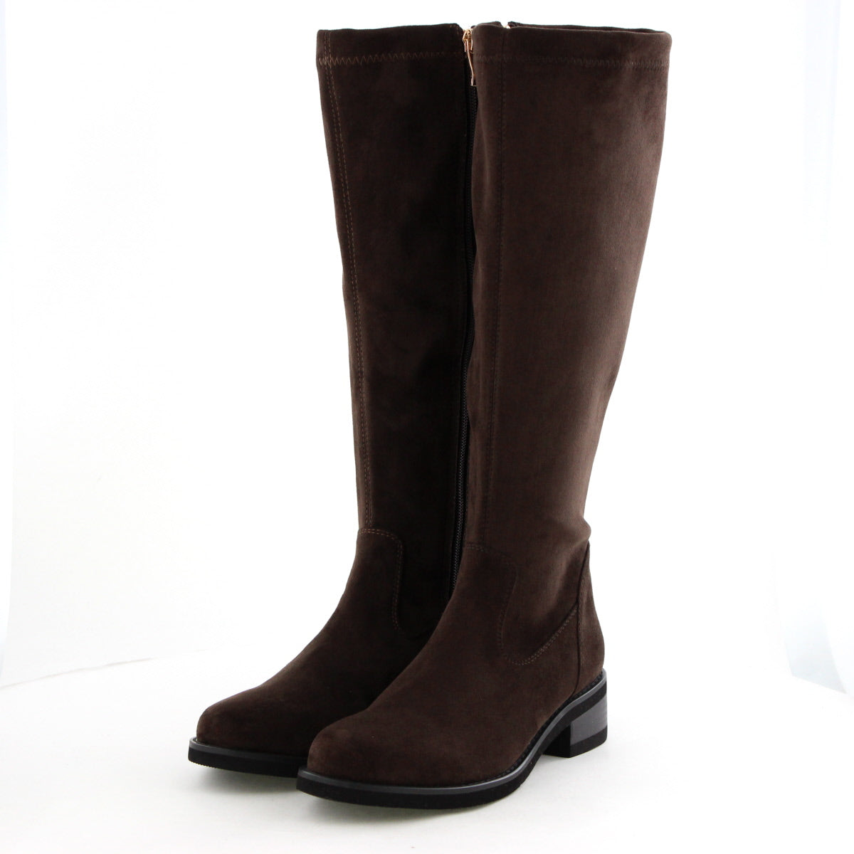 《予約/12月中旬入荷予定》ラウンドトゥストレッチロングブーツ/651424