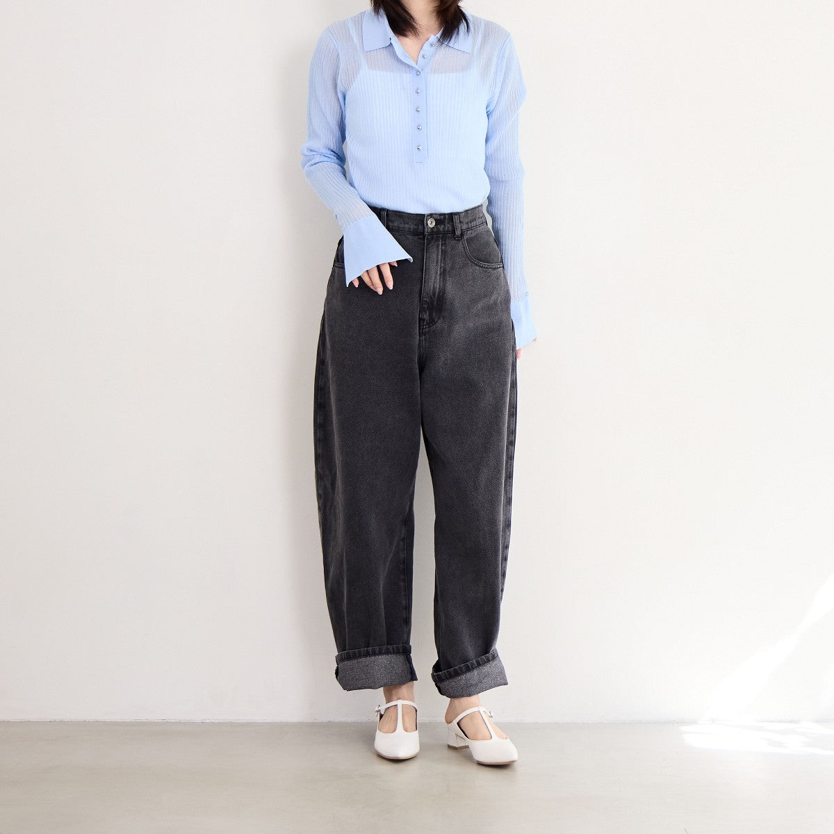 【SALE】ポインテッドトゥTストラップミュール/651507