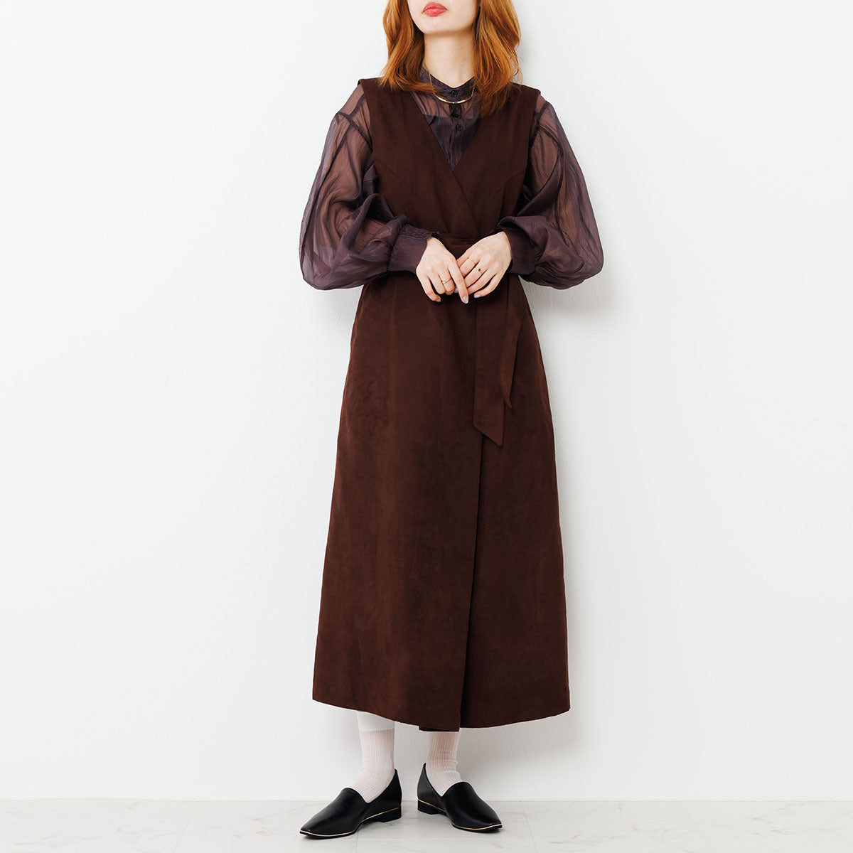 【26SS新色追加】メタルラインソフトレザーフラットパンプス/653101