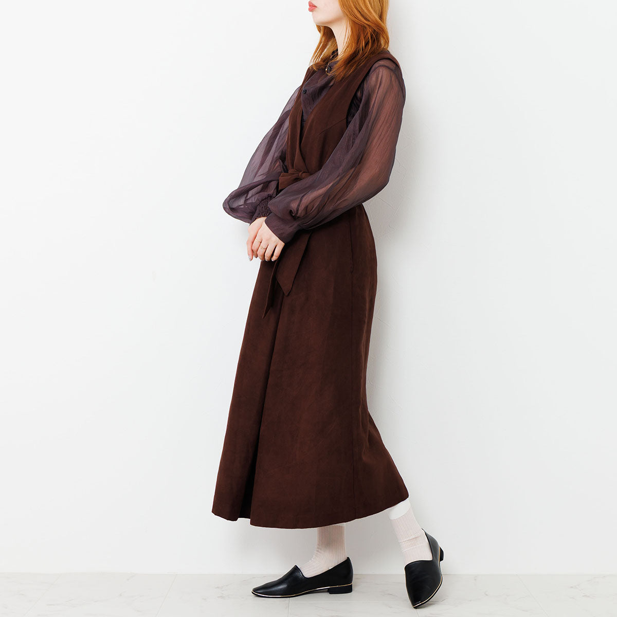 【26SS新色追加】メタルラインソフトレザーフラットパンプス/653101