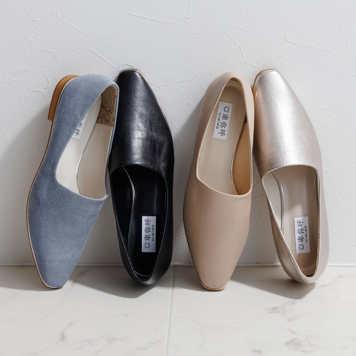 【26SS新色追加】メタルラインソフトレザーフラットパンプス/653101