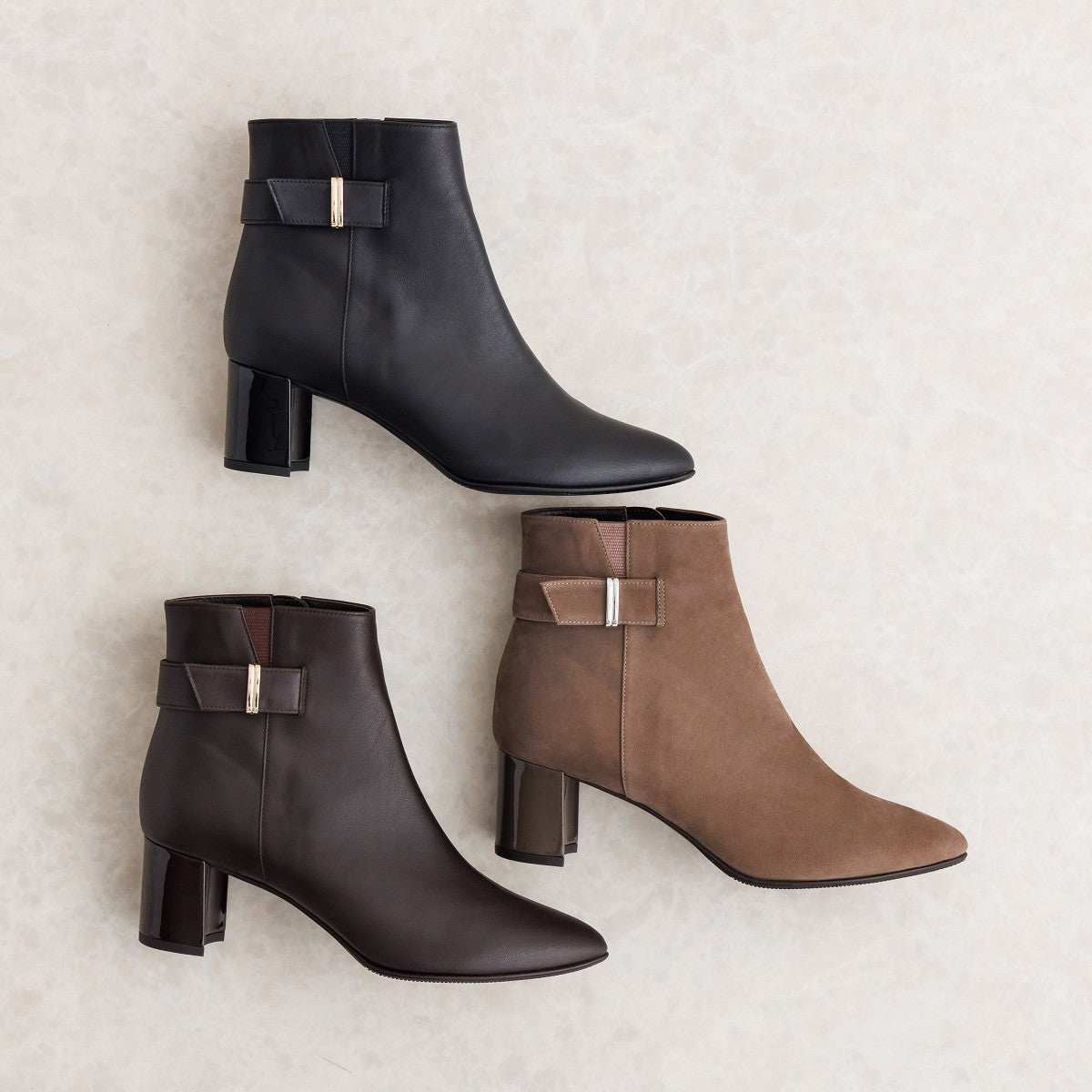 【25AW】5.5cmヒールベルトパーツデザインブーツ/653401