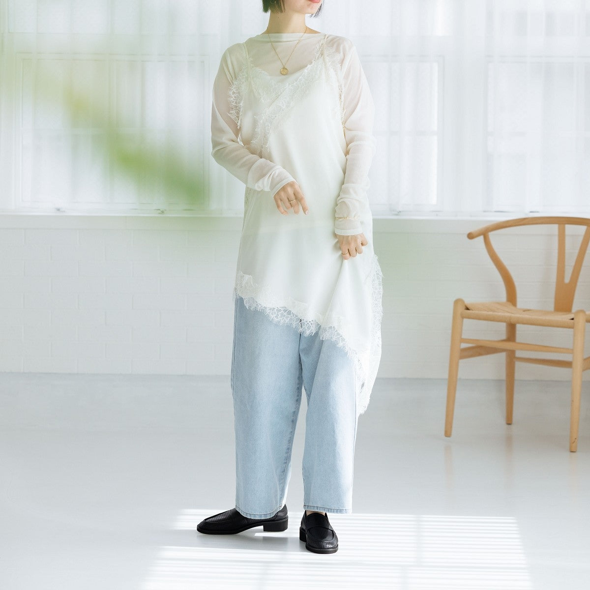 【26SS】パンチングレザーソフトローファー/661105