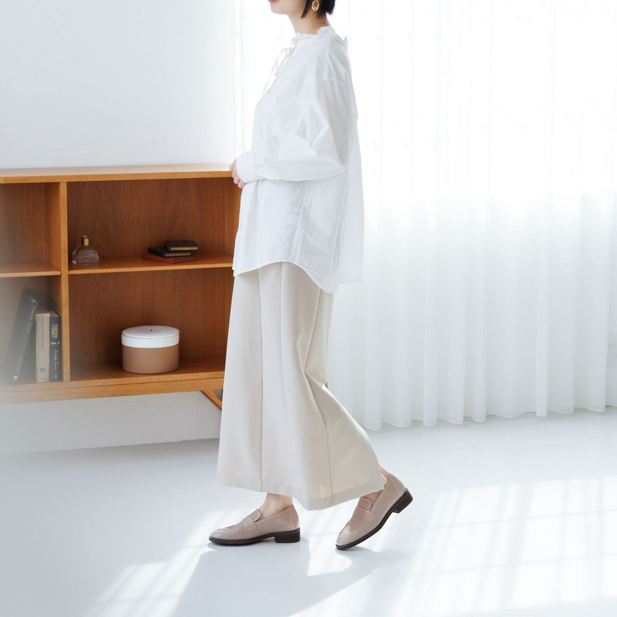 【26SS】パンチングレザーソフトローファー/661105