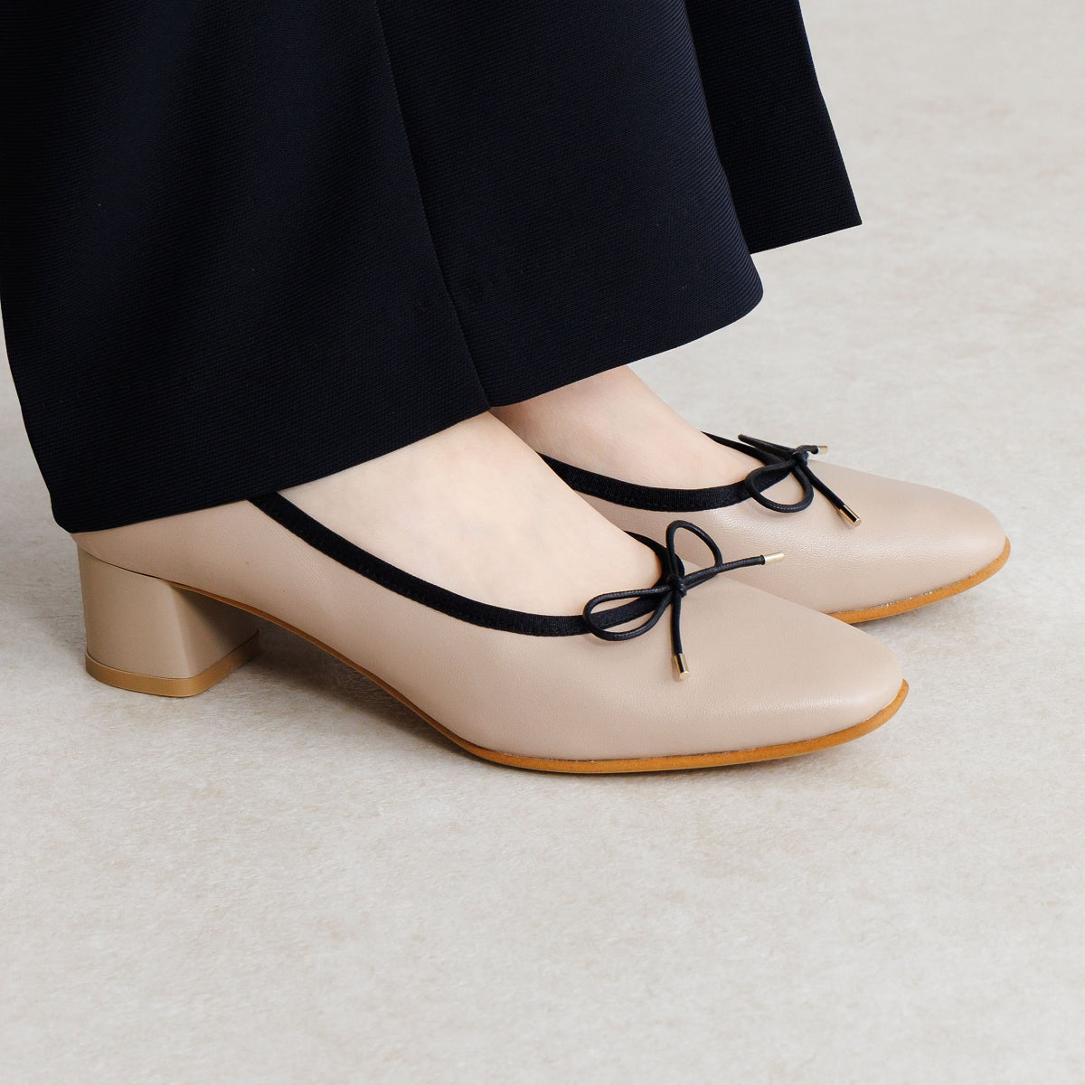 《予約/4月中旬入荷予定》4cmヒールバレエパンプス/661110